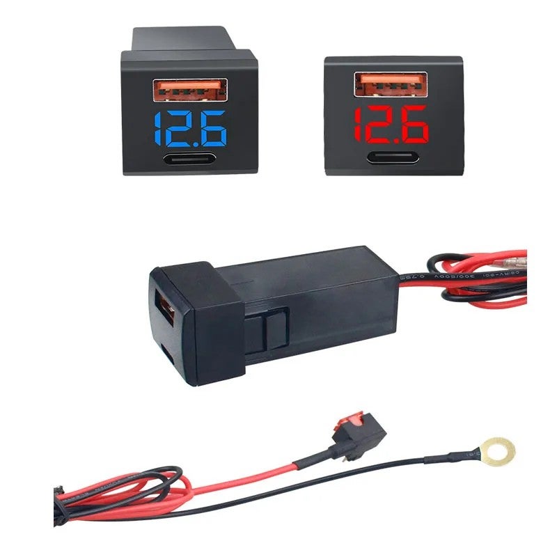 Bluejw Dual USB Car Charger Adapter with Voltmeter, 12-24V Fast Charge Socket for Vehicle Automobile Modification & Safe Charging - Image 3